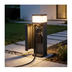 Brilagi -Spoljna lampa sa 2 SCHUKO utičnice PILLAR 1xG9/11W/230V IP44 antracit