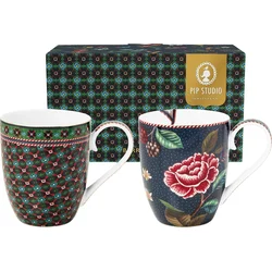 Pip Studio Berry Blues - skodelica - komplet 2 kosov - XL