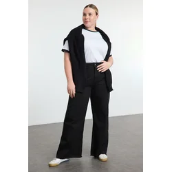 Trendyol Curve Black High Waist Wide Leg Plus Size Jeans
