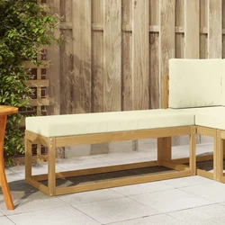 Vanjska stolica klupa s jastukom Bijela 115 x 43 x 45 cm