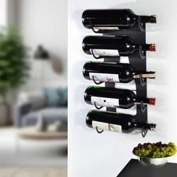 Hanah Home dekorativni metalni stalak za vino Vin Hld-3016, crni