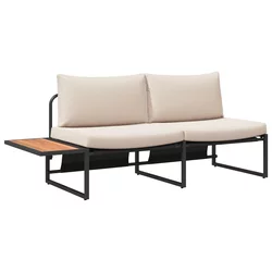 Vrtni kauč s jastukom Sivo-smeđa 200,5 x 70 x 85,5 cm Čelik