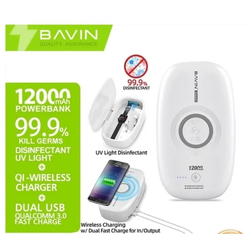 Prenosiva baterija Bavin Sterilizator/ Power Bank 12000mAh/Wireless punjač 10w bela