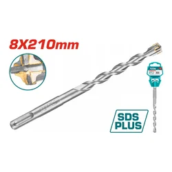 TOTAL SDS plus burgija 8 X 210mm, krstasti vrh