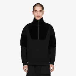 Pulover Y-3 Knitted Panel Blocked Half Zip UNISEX Black XS