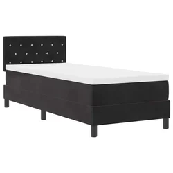 Vidaxl LED Box Spring Postelja z vzmetnico Črna 80 x 200 cm Žamet