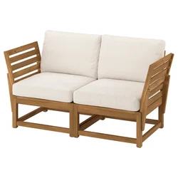 NÄMMARÖ Modularna sofa dvosed, napolju rukohvati/svetlosmeđe bajcovano Frösön/Duvholmen bež