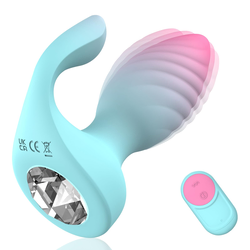 SuperLove Dual Stimulation Vibrating Silicone Anal Gem with Remote