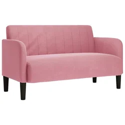 Vidaxl Dvosed roza 109 cm žamet