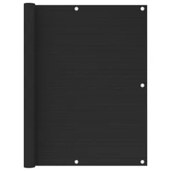 Balkonski zastor crni 120 x 400 cm HDPE