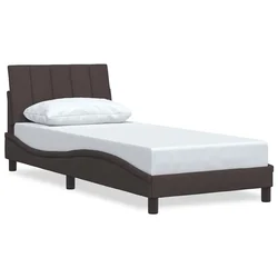 Vidaxl Posteljni okvir brez vzmetnice Hanko temno rjav 90x200 cm blago