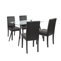 Jedilni set Alen 4+1 črno-črna