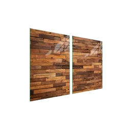 shumee Steklena zaščitna plošča za štedilnik 2x45x52 Les