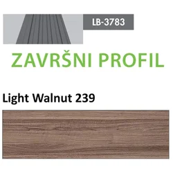 Profil Zidni MDF Završni LB-3783-B Light Walnut (239) 2800x34x12mm ( 026-132 )