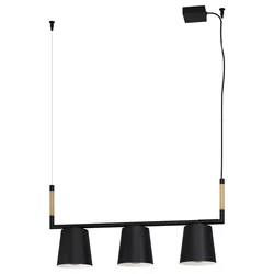 EGLO Viseća lampa LACEY 3xE27 78 cm crna/drvo 43612