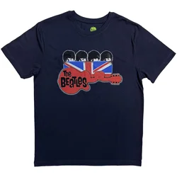 The Beatles Guitar & Flag Navy Blue M Majica