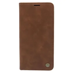 LEATHER RETRO FLIP Maska za telefon za Samsung S23 Plus tamno, Braon
