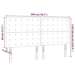 LED uzglavlje sivo 200x5x118/128 cm od umjetne kože