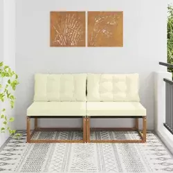 2 Komad Srednja sofa za van Čvrsto drvo akacije i Textilene