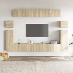 8-dijelni set TV ormarića boja hrasta sonome konstruirano drvo