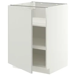 METOD Podni element s policama, bela/Aspudden svetlosiva, 60x60 cm