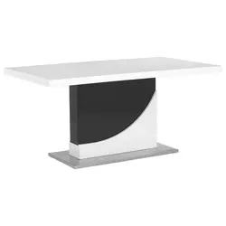 TRPEZARIJSKI STO crna, bela metal, pločasti materijal