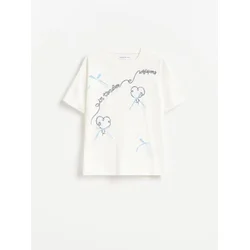 Reserved - Pamučni T-shirt sa mašnicama