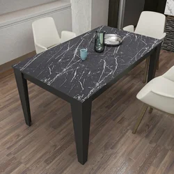 Hanah Home Trpezarijski sto Bud 145x75x85cm Crno-Mermer