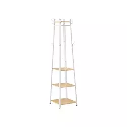 Songmics Obešalnik za plašče 43x43x180 cm bel