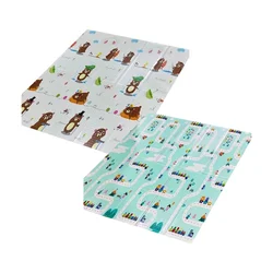BBO Podloga za igru za bebe Happy bear, Dvostrana, 180 x 200 cm, Šarena