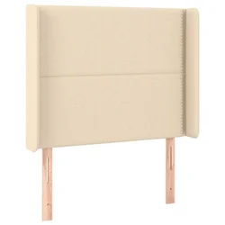 Vidaxl Vzglavje z ušesi krem 93x16x118/128 cm blago