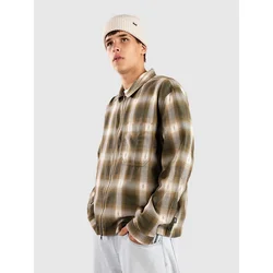 Vans Larkspur Zip Plaid Flannel Shirt mossy olive