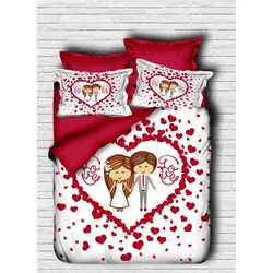 Hanah home Komplet posteljine 109, 160x220cm, Crvena