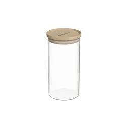 Container, borosilicate glass, O7cm, 350 ml, with bamboo lid - Zokura