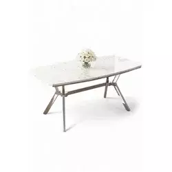 HANAH HOME Trpezarijski sto Esla White Marble Chrome