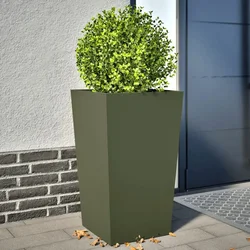 Vrtne sadilice 2 kom maslinastozelene 45x45x75 cm čelične