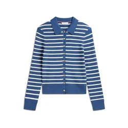 TOMMY HILFIGER Pletena jopa modra/bela