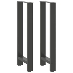 Noge za barski stol antracit boje 2 kom 40 x (100-101) cm čelik