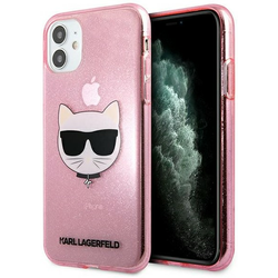 Karl Lagerfeld KLHCN61CHTUGLP iPhone 11 pink hardcase Glitter Choupette (KLHCN61CHTUGLP)