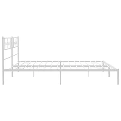 Vidaxl Kovinski posteljni okvir z vzglavjem bel 193x203 cm