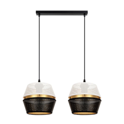 Luster na sajli PARIS 2xE27/60W/230V beli/crni/zlatni