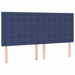 Vidaxl Vzglavje postelje modro 180x5x118/128 cm blago