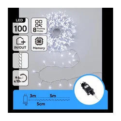 Aigostar - LED spoljni božićni lanac 100xLED/8 funkcija 5,3m IP44 hladno belo