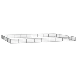 Ograda za pse s 32 panela crna 100 x 50 cm čelik obložen prahom