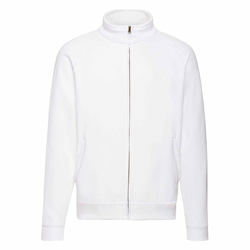 White Mens Sweat Jacket Fruit of the Loom