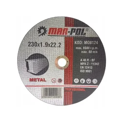 MAR-POL Rezalni disk za kovino, 230x1,9x22,2 mm M08124