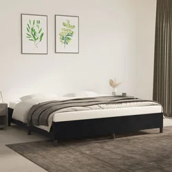 Okvir za krevet bez madraca crni 200x200 cm baršunasti