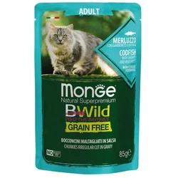 Monge BWild sos za mačke - bakalar, račići i povrće 85g