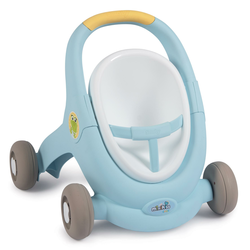 Chodítko a kočík pre bábiku Croc Baby Walker Minikiss 3in1 Smoby s brzdou a bezpečnostným pásom od 12 mes SM210207
