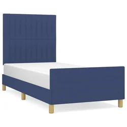 Vidaxl posteljni okvir brez vzmetnice Modra 80x200cm Tkanina